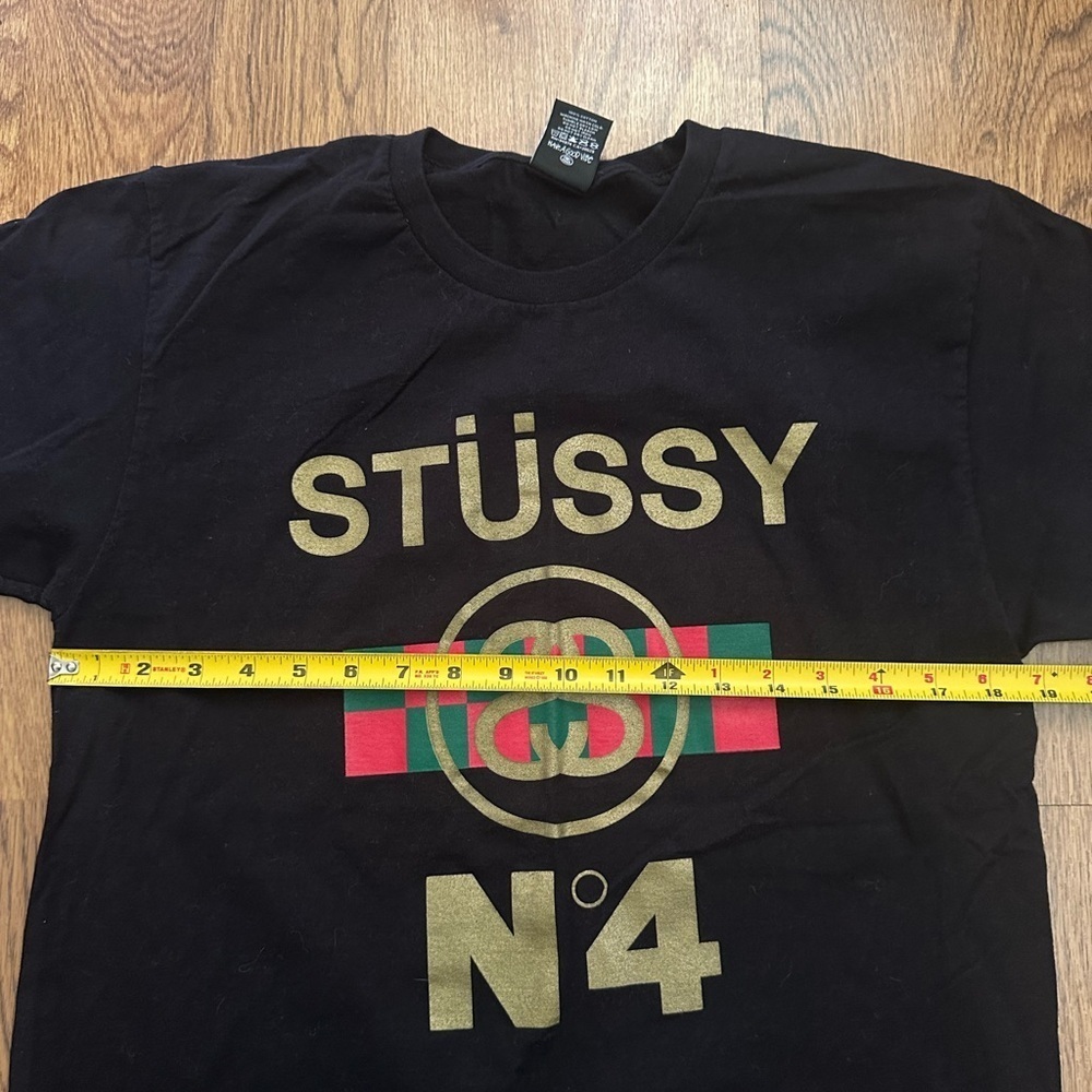 Stüssy Black Gucci N4 Medium T-Shirt size medium short sleeve crewneck - Picture 3 of 9